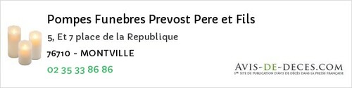 Avis de décès - Saint-Pierre-De-Manneville - Pompes Funebres Prevost Pere et Fils