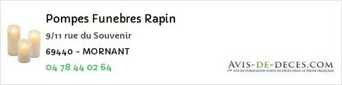 Avis de décès - Mions - Pompes Funebres Rapin