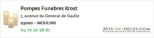 Avis de décès - Bayet - Pompes Funebres Krost