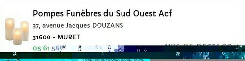 Avis de décès - Saint-Sulpice-Sur-Lèze - Pompes Funèbres du Sud Ouest Acf