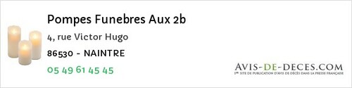 Avis de décès - La Ferrière-Airoux - Pompes Funebres Aux 2b