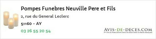 Avis de décès - Fismes - Pompes Funebres Neuville Pere et Fils