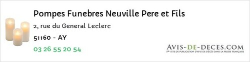 Avis de décès - Cernay-lès-Reims - Pompes Funebres Neuville Pere et Fils