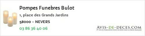 Avis de décès - Béard - Pompes Funebres Bulot