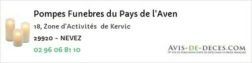 Avis de décès - Hanvec - Pompes Funebres du Pays de l'Aven