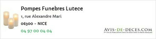 Avis de décès - Bonson - Pompes Funebres Lutece