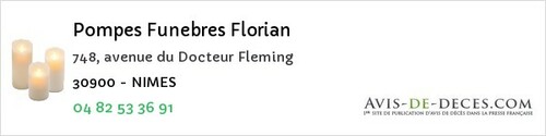 Avis de décès - Saint-Privat-des-Vieux - Pompes Funebres Florian