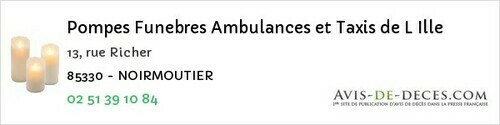 Avis de décès - Sainte-Cécile - Pompes Funebres Ambulances et Taxis de L Ille