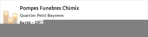 Avis de décès - Bénéjacq - Pompes Funebres Chimix