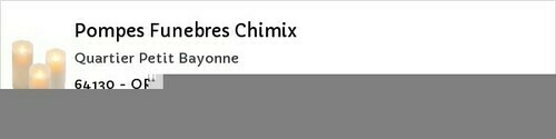 Avis de décès - Hendaye - Pompes Funebres Chimix