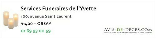 Avis de décès - Ballainvilliers - Services Funeraires de l'Yvette