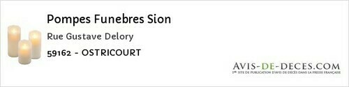 Avis de décès - Beuvrages - Pompes Funebres Sion