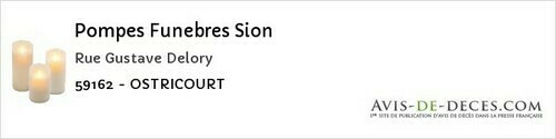 Avis de décès - Ostricourt - Pompes Funebres Sion