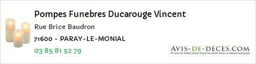 Avis de décès - Le Miroir - Pompes Funebres Ducarouge Vincent