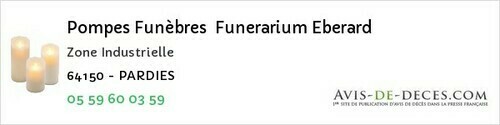 Avis de décès - Capbis - Pompes Funèbres Funerarium Eberard