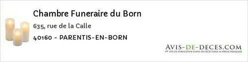 Avis de décès - Lit-et-Mixe - Chambre Funeraire du Born