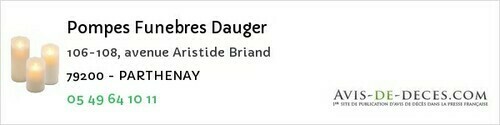 Avis de décès - Châtillon-sur-Thouet - Pompes Funebres Dauger