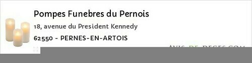 Avis de décès - Marœuil - Pompes Funebres du Pernois