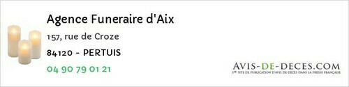 Avis de décès - Sault - Agence Funeraire d'Aix
