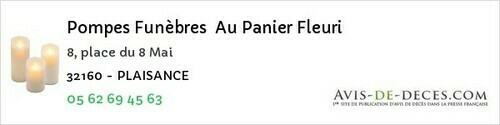 Avis de décès - Manciet - Pompes Funèbres Au Panier Fleuri