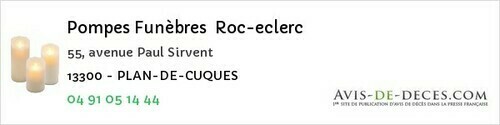 Avis de décès - Maillane - Pompes Funèbres Roc-eclerc