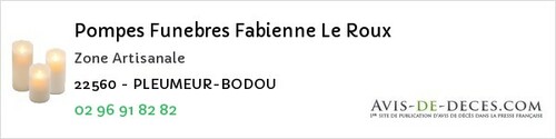 Avis de décès - Pédernec - Pompes Funebres Fabienne Le Roux