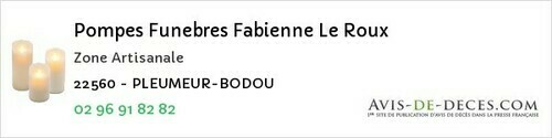 Avis de décès - Plourivo - Pompes Funebres Fabienne Le Roux