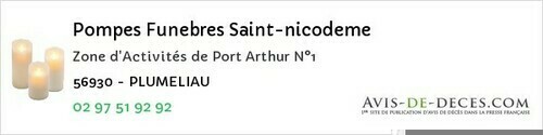 Avis de décès - Arzal - Pompes Funebres Saint-nicodeme