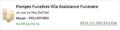 Avis de décès - Rivesaltes - Pompes Funebres Vila Assistance Funeraire