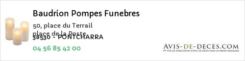 Avis de décès - Quaix-en-Chartreuse - Baudrion Pompes Funebres