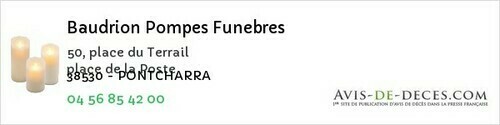 Avis de décès - Saint-Paul-Lès-Monestier - Baudrion Pompes Funebres