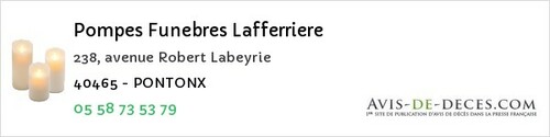 Avis de décès - Souprosse - Pompes Funebres Lafferriere