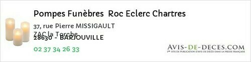 Avis de décès - Garnay - Pompes Funèbres Roc Eclerc Chartres