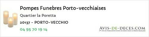 Avis de décès - Cauro - Pompes Funebres Porto-vecchiaises