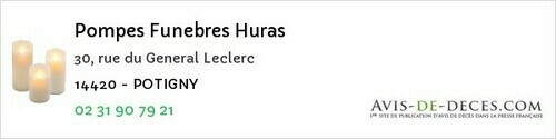 Avis de décès - Deauville - Pompes Funebres Huras
