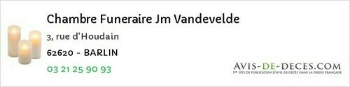 Avis de décès - Haisnes - Chambre Funeraire Jm Vandevelde
