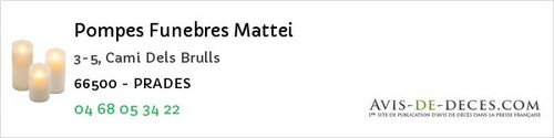 Avis de décès - Collioure - Pompes Funebres Mattei