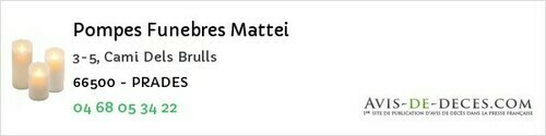 Avis de décès - Baho - Pompes Funebres Mattei