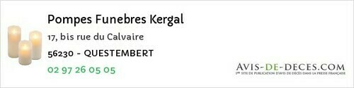 Avis de décès - Lorient - Pompes Funebres Kergal