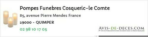 Avis de décès - Plounéour-Trez - Pompes Funebres Cosqueric-le Comte
