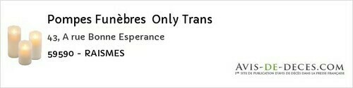 Avis de décès - Merville - Pompes Funèbres Only Trans