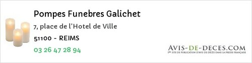 Avis de décès - Vitry-le-François - Pompes Funebres Galichet