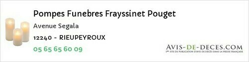 Avis de décès - Almont-les-Junies - Pompes Funebres Frayssinet Pouget