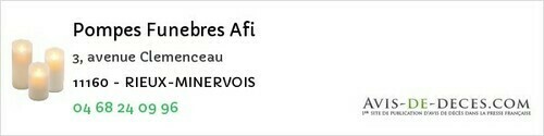 Avis de décès - Villasavary - Pompes Funebres Afi