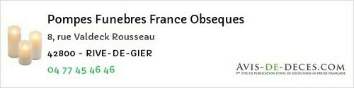Avis de décès - Saint-paul-D'uzore - Pompes Funebres France Obseques