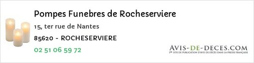 Avis de décès - Le Poiré-Sur-Velluire - Pompes Funebres de Rocheserviere