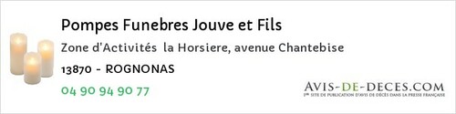 Avis de décès - Carnoux-en-Provence - Pompes Funebres Jouve et Fils