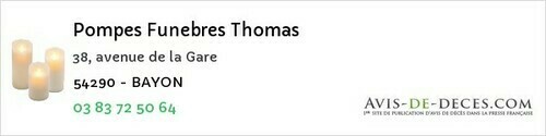 Avis de décès - Laître-sous-Amance - Pompes Funebres Thomas