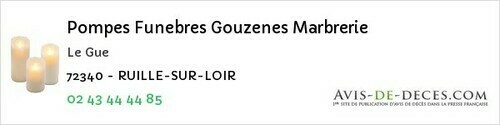 Avis de décès - Rouessé-Vassé - Pompes Funebres Gouzenes Marbrerie