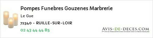 Avis de décès - Lombron - Pompes Funebres Gouzenes Marbrerie